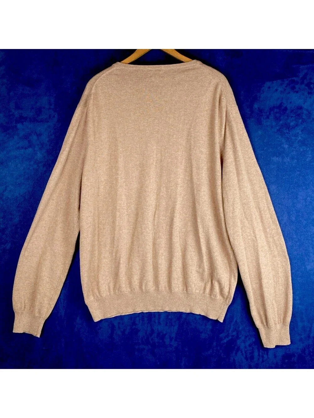 J. Crew Pullover Sweater V Neck Light Brown XL Cotton/Cashemire